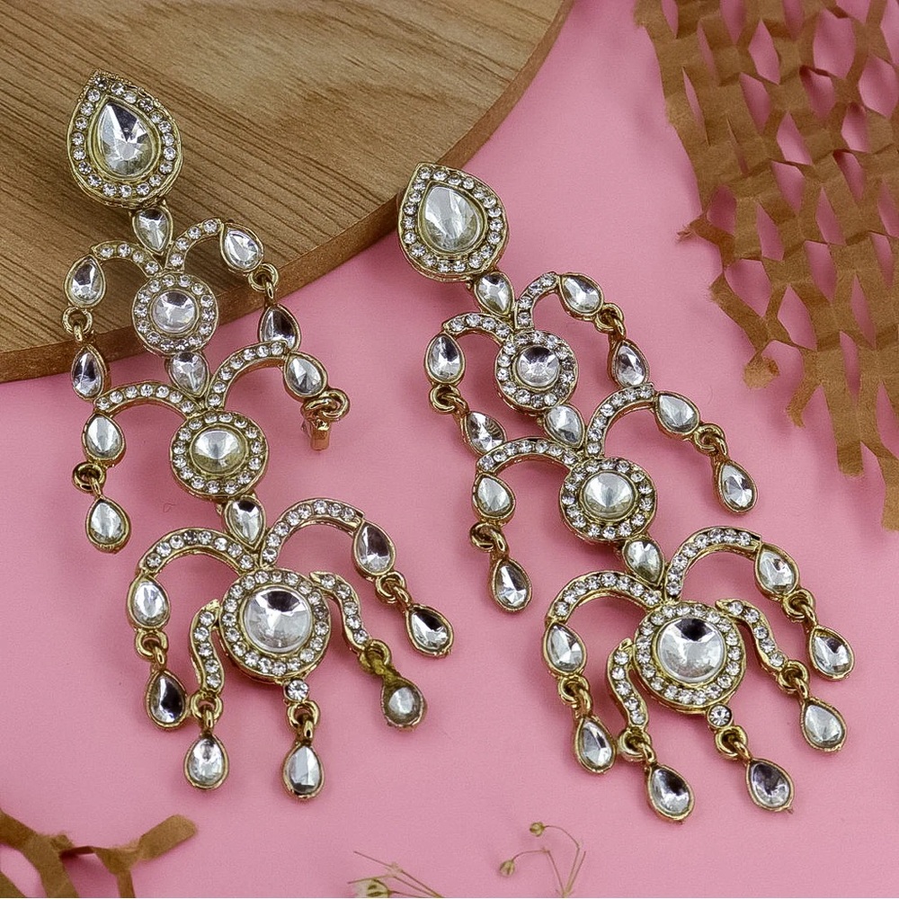 Elegant Gold and Silver Chandelier Earrings